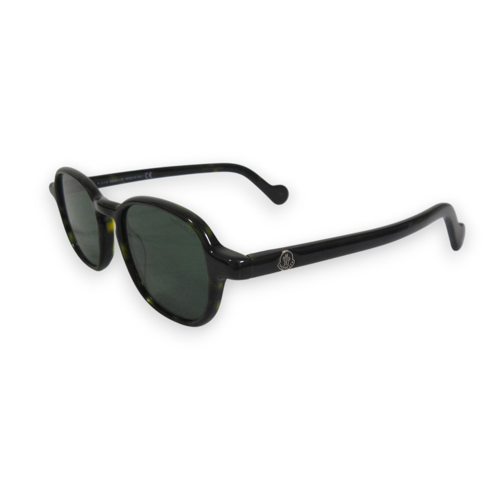 【中古】 美品 MONCLER モンクレール ハバナ べっ甲柄 ロゴポイント サングラス 眼鏡 アイウェア ML0061 52N 48□19 150 グリーン系 レディース Luxs ブランド古着のリュクス