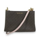 【中古】 美品 MICHAEL KORS マイケルコース トリシャ MKモノグラム クロスボディ ショルダーバッグ 35H1G9TC8B ブラウン×ゴールド金具 レディース Luxs ブランド古着のリュクス(4)