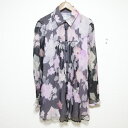 【中古】 良品 ARMANI COLLEZIONI アルマーニコレツィオーニ フラワープリント シルク100% 長袖 チュニック シャツワンピース 40 ピンク...