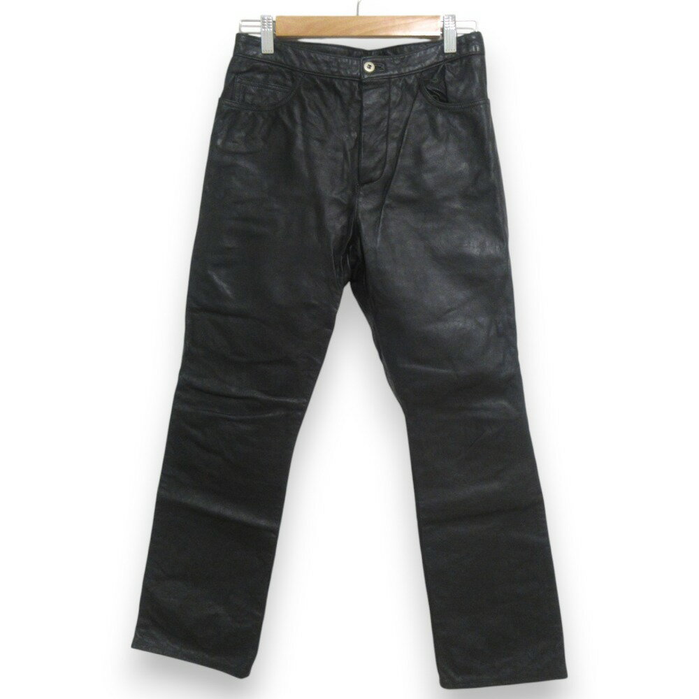 【中古】 美品 C DIEM カルペディエム ウォッシャブル 比翼ボタン レザーパンツ ブラック メンズ レディース Luxs ブランド古着のリュクス