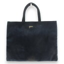 【中古】 美品 IVY I'M NAVY×FEILER アイビーアイムネイビー×フェイラー コラボ ベロア トートバッグ ネイビー レディース Luxs ブラン...