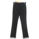 【中古】 美品 GUCCI グッチ ウール100% センタープレス スリムパンツ スラックス サイズ38 ブラック レディース Luxs ブランド古着のリュクス