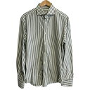 【中古】 美品 22AW BRUNELLO CUCINELLI ブルネロクチネリ SLIM FIT ストライプ柄 長袖 シャツ L カーキ×ホワイト メンズ Luxs ブランド古着のリュクス(4)