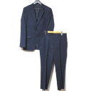 【中古】 美品 TAKEO KIKUCHI タケオキクチ シャドーストライプ柄 テーラードジャケット+スラックスパンツ セットアップ スーツ 3 ネイビー メン...