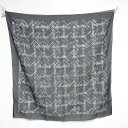 【中古】 新品同様 CHANEL シャネル 総柄 コットン 大判スカーフ ネイビー メンズ レディース Luxs ブランド古着のリュクス