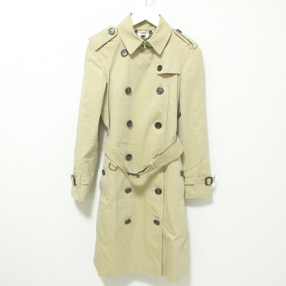 【中古】 良品 BURBERRY バーバリー THE WESTMINSTER LONG 裏地ノバチェック柄 トレンチコート IT34 ベージュ レディース Luxs ブランド古着のリュクス