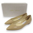【中古】 未使用 JIMMY CHOO ジミーチュウ ROMY FLAT レザー ポインテッドトゥ フラットパンプス 36 約23cm NUDE ベージュ レディース Luxs ブランド古着のリュクス(4)