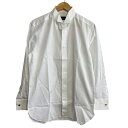 【中古】 美品 Ermenegildo Zegna エルメネジルドゼニア スミズーラ SLIM FIT 長袖 比翼仕立て ダブルカフス ウイングカラー シャツ ...