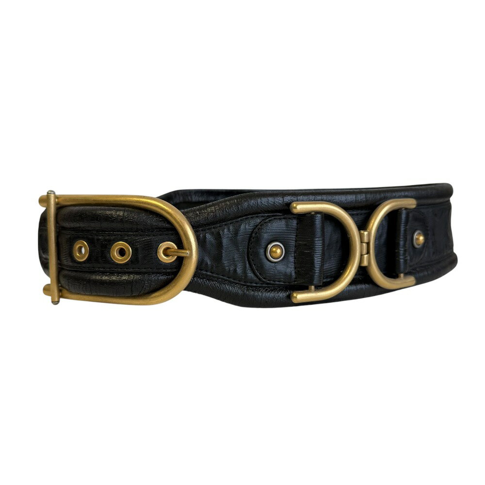 【中古】 良品 STELLA McCARTNEY ステラマッカートニー レザー ピンバックル ベルト 75cm ブラック レディース Luxs ブランド古着のリュクス