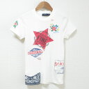 【中古】良品 POLO RALPH LAUREN ポロラルフローレン パッチワーク ショートスリーブ 半袖 クルーネック Tシャツ カットソー S ホワイト レディース Luxs ブランド古着のリュクス(4)