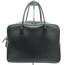 【中古】美品 MAISON CANAU メゾンカナウ SMOOTH BOX レザー ボストンバッグ ハンドバッグ ブラック レディース Luxs ブランド古着の...