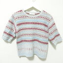 【中古】 良品 23AW MACPHEE マカフィー トゥモローランド フェアアイル ハーフスリーブプルオーバー ニット セーター S グレー系 レディース L...