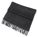 【中古】 美品 HERMES エルメス カシミヤ100% フリンジ ストール マフラー チャコールグレー メンズ レディース Luxs ブランド古着のリュクス