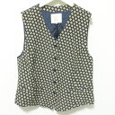 【中古】 美品 BURBERRY'S バーバリー ヴィンテージ 総柄 プリント Vネック ベスト ジレ 大きいサイズ 17BR ブラック系 レディース Luxs ブランド古着のリュクス(4)