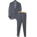 【中古】美品 RING JACKET リングヂャケット チェック柄 テーラードジャケット+スラックスパンツ スーツ セットアップ 44サイズ グレー メンズ Luxs ブランド古着のリュクス(4)