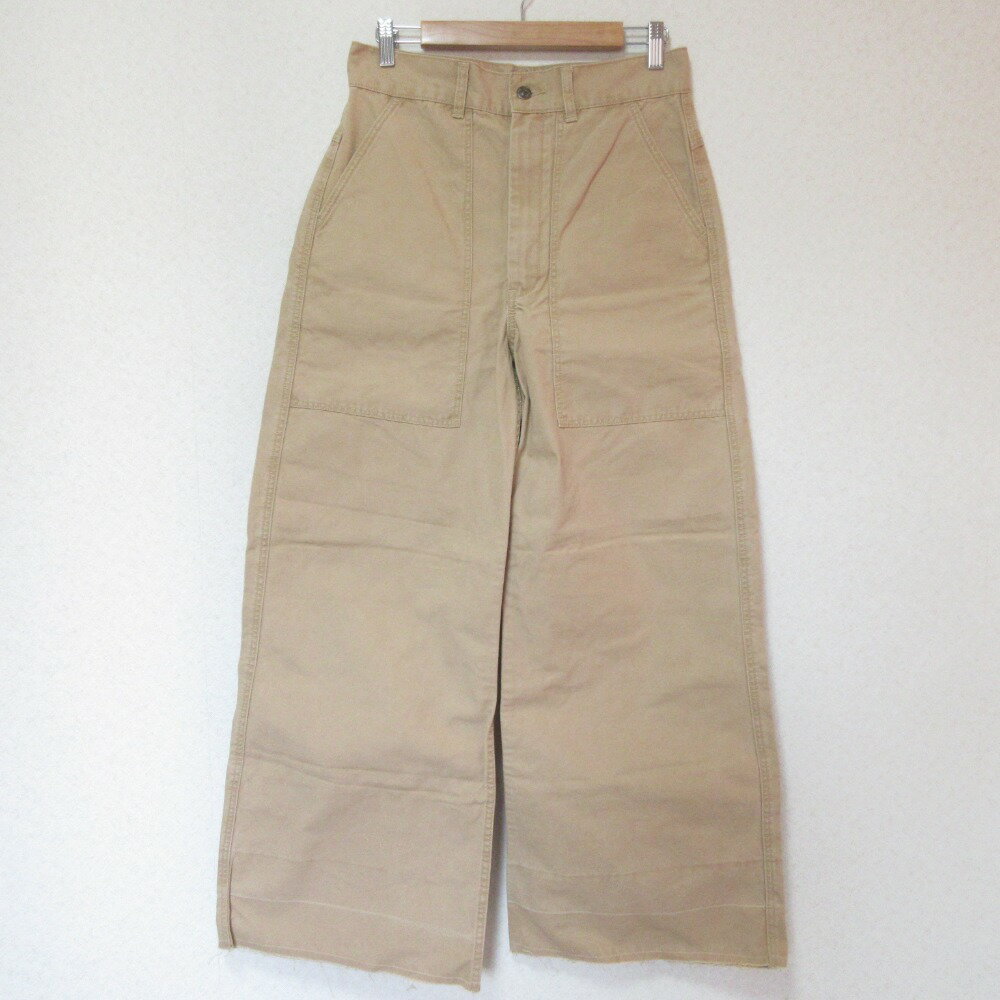 【中古】美品 POLO RALPH LAUREN ポロラルフローレン ハイウエスト ワイド ベイカーパンツ サイズ6 ベージュ レディース Luxs ブランド古着のリュクス
