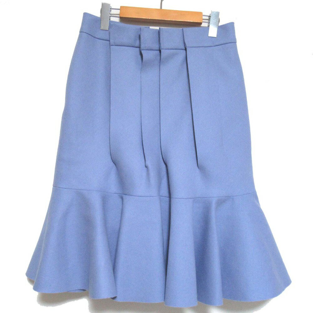 【中古】新品同様 23SS Sacai サカイ Wool Melton Skirt ひざ丈 ウールメルトン スカート 23-06955 2サイズ ブルー レディース Luxs ブランド古着のリュクス