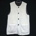 【中古】美品 Kazuki Nagayama カズキナガヤマ リバーシブル ボア フリースベスト 50サイズ アイボリー×ブラウン メンズ Luxs ブランド古...