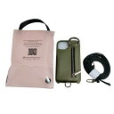 【中古】 未使用 ajew エジュー cadenas zipphone case shoulder ストラップ付き iPhoneケース スマホケース カーキ レ...