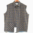 【中古】 未使用 20SS GUCCI グッチ Sleeveless Plaid Shirt チェック柄 中綿 ベスト ジャケット 591241 ZABXA サ...