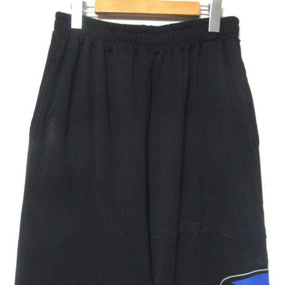 【中古】 美品 VETEMENTS ヴェトモン 裏起毛 プリント イージーウエスト スウェット パンツ MSS197097 Sサイズ ブラック メンズ Luxs ブランド古着のリュクス