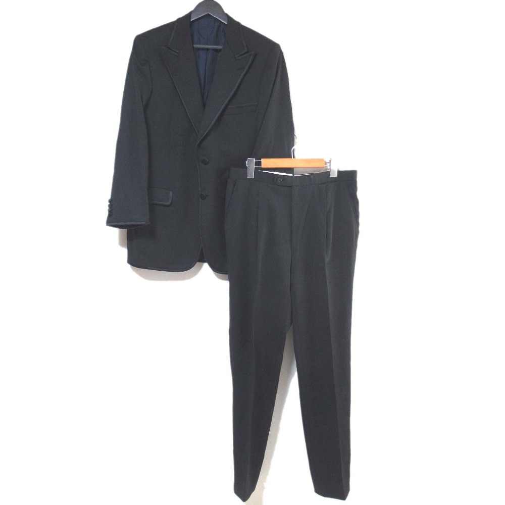 【中古】美品 Brioni ブリオーニ TORLONIA タキシード ジャケット+スラックスパンツ スーツ セットアップ 50Rサイズ ブラック メンズ Luxs ブランド古着のリュクス