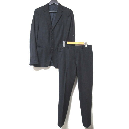 【中古】良品 PRADA プラダ チェック柄 テーラードジャケット+スラックスパンツ スーツ セットアップ 46Rサイズ ダークネイビー メンズ Luxs ブランド古着のリュクス 【中古】良品 PRADA プラダ チェック柄 テーラードジャケット+スラックスパンツ スーツ セットアップ 46Rサイズ ダークネイビー メンズ Luxs ブランド古着のリュクス