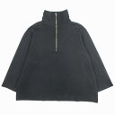 【中古】良品 GALLARDAGALANTE ガリャルダガランテ ハーフジッププルオーバー スウェット シャツ 長袖 オーバーシルエット F 黒 ブラック レディース Luxs ブランド古着のリュクス