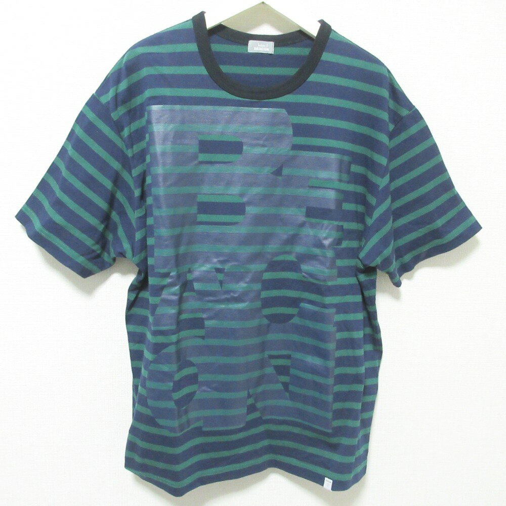 【中古】美品 kolor BEACON カラービーコン border on border logo print ボーダー柄 半袖 Tシャツ カ..