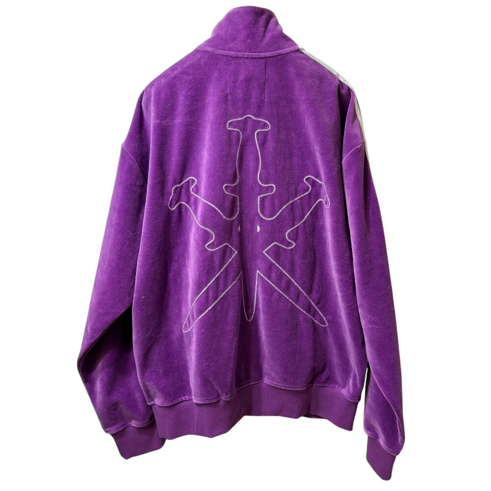 【中古】未使用 UNKNOWN アンノウン ベロア スタンドカラーブルゾン トラックジャケット+イージーパンツ セットアップ XS/L パープル メンズ Luxs ブランド古着のリュクス
