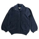 【中古】美品 vanessabruno ヴァネッサブリューノ ウール×アルパカ ニット ジャケット カーディガン セーター 羽織り 1 紺 ネイビー レディース...
