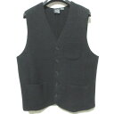 【中古】美品 A/X ARMANI EXCHANGE アルマーニエクスチェンジ ウールモッサ Vネック ベスト ジレ M ブラック メンズ Luxs ブランド古...