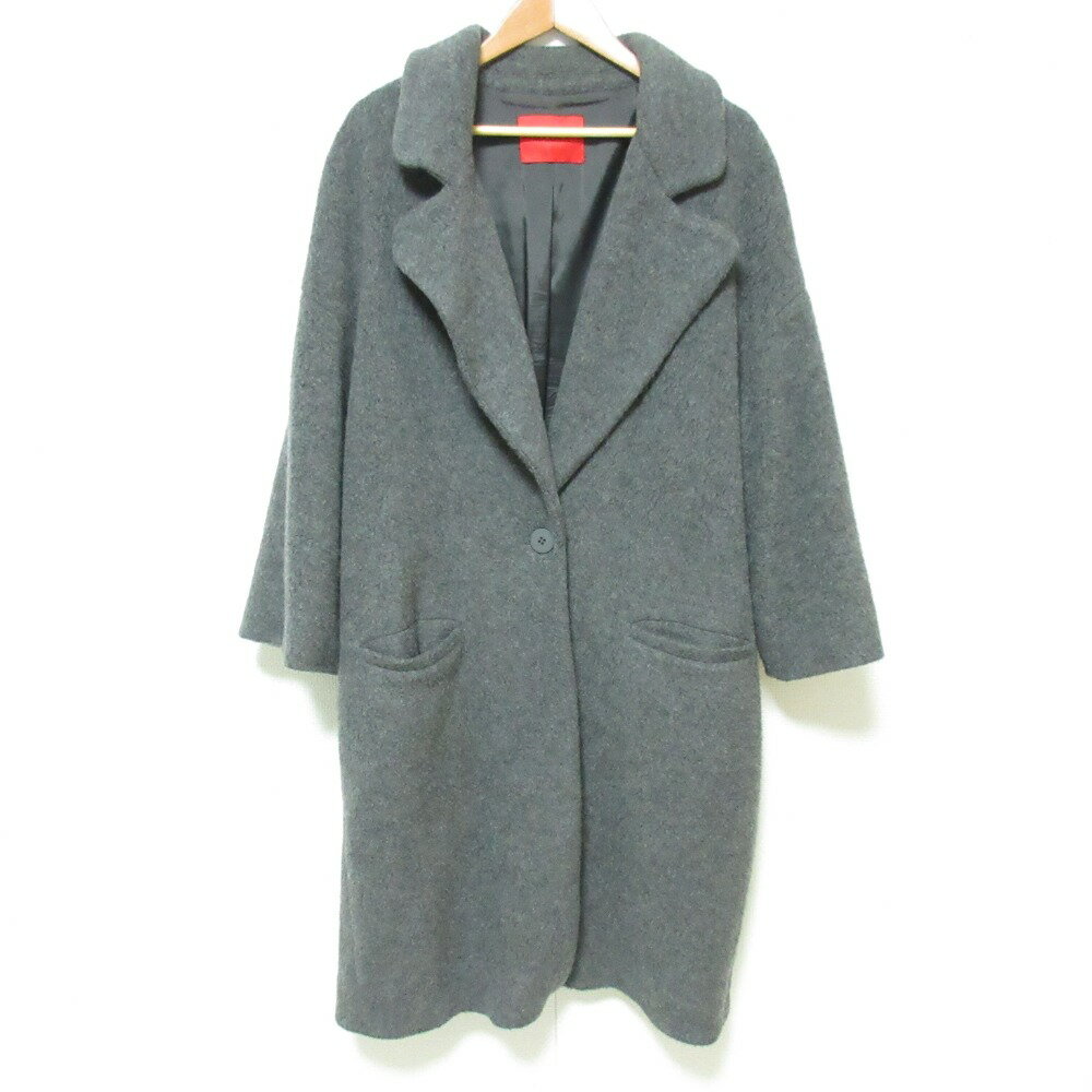 【中古】美品 MAX&Co. マックスアンドコー オーバーサイズ シングル チェスターコート サイズL グレー レディース Luxs ブランド古着のリュクス