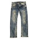 【中古】 GUESS ゲス VERMONT SLIM STRAIGHT デニム パンツ ジーンズ スリムテーパード ダメージ加工 ボタンフライ W30 インディ...