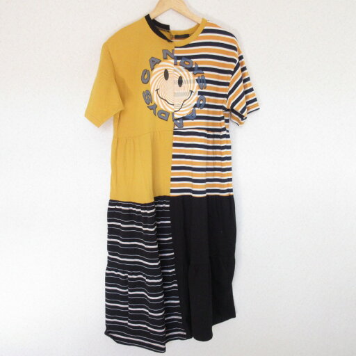 【中古】美品 24SS Candy Stripper キャンディストリッパー BORDER MIXED TEE ONE-PIECE 半袖 ロング ドッキングワンピース 2 イエロー系 レディース Luxs ブランド古着のリュクス 【中古】美品 24SS Candy Stripper キャンディストリッパー BORDER MIXED TEE ONE-PIECE 半袖 ロング ドッキングワンピース 2 イエロー系 レディース Luxs ブランド古着のリュクス