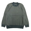 【中古】良品 NEWYORKER ニューヨーカー モックネック ニット セーター ハイネック 総柄 L ネイビー レディース Luxs ブランド古着のリュクス