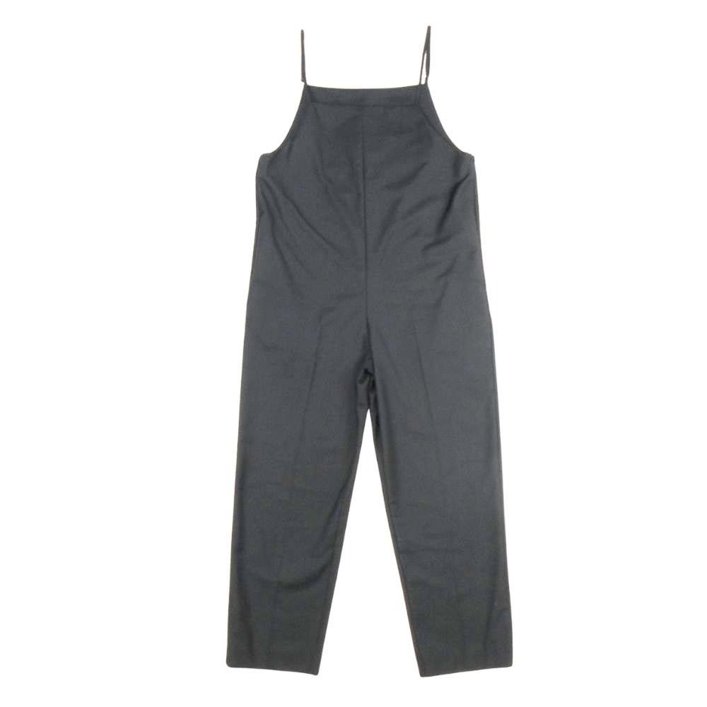 【中古】美品 23ss TREFLE+1 トレフルプラスワン キャミサロペット オールインワン コンビネゾン オーバーオール ワイドパンツ F 黒 ブラック レディース Luxs ブランド古着のリュクス