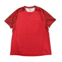 【中古】良品 MIZUNO ミズノ メッシュ Tシャツ カットソー ロゴ スポーツ M 赤 レッド メンズ Luxs ブランド古着のリュクス
