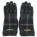 【中古】美品 BURBERRY バーバリー ブラックウォッチ チェック柄 グローブ 手袋 7.5サイズ グリーン レディース Luxs ブランド古着のリュクス