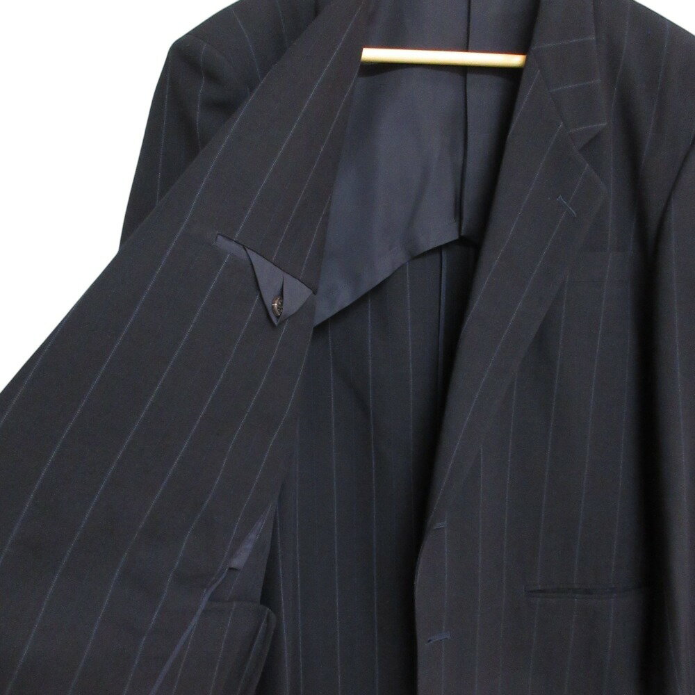 【中古】美品 80’S COMME des GARCONS HOMME コムデギャルソンオム ヴィンテージ ストライプ シングル テーラードジャケット S ネイビー メンズ Luxs ブランド古着のリュクス