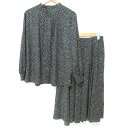 【中古】未使用 23AW MACKINTOSH マッキントッシュ ペイントドットプリントブラウス+スカート セットアップ 大きいサイズ 44 ブラック系 レディ...
