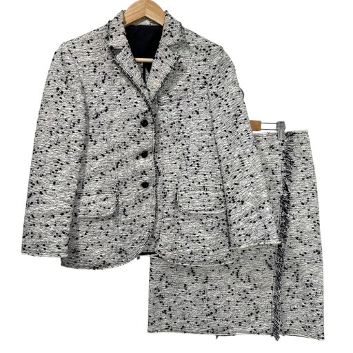 【中古】美品 NINA RICCI ニナリッチ ツイードジャケット スカート セットアップ スーツ 38/36 ブラック ホワイト レディース Luxs ブランド古着のリュクス 【中古】美品 NINA RICCI ニナリッチ ツイードジャケット スカート セットアップ スーツ 38/36 ブラック ホワイト レディース Luxs ブランド古着のリュクス