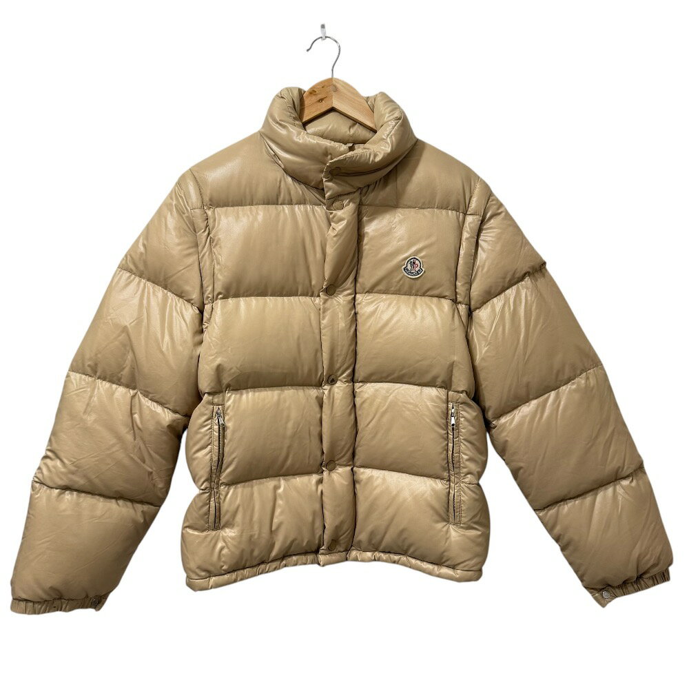 【中古】良品 MONCLER モンクレール ロゴワッペン 2way ダウンジャケット ダウンベスト 1 ベージュ メンズ Luxs ブランド古着のリュクス