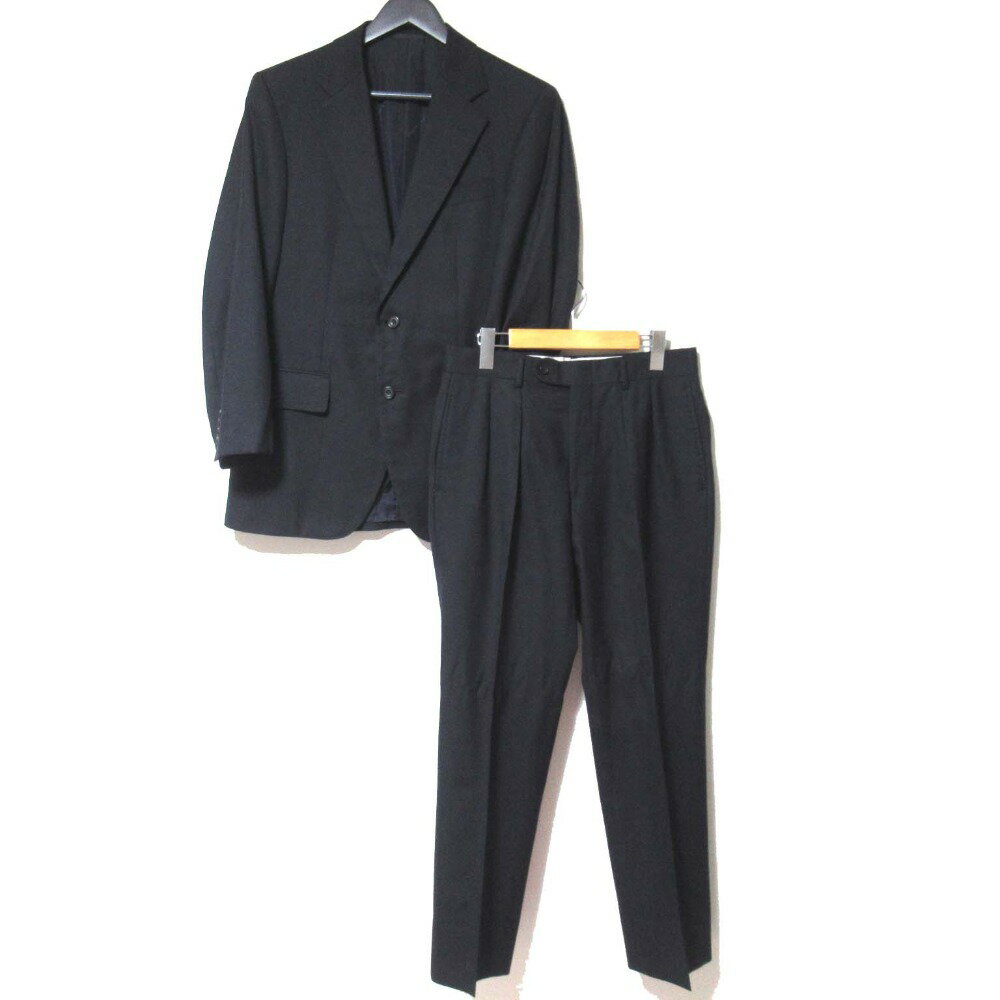 【中古】美品 BURBERRY バーバリーロンドン Super120's テーラードジャケット スラックスパンツ スーツ セットアップ 90-78-165 ネイビー メンズ Luxs ブランド古着のリュクス