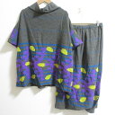 【中古】美品 me ISSEY MIYAKE イッセイミヤケ フロッキー ニットカットソー イージースカート セットアップ チャコールグレー レディース Lux...