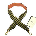 【中古】新品同様 FENDI フェンディ ウェーブ ストラップ ユー ウェビング ショルダーストラップ メタリック レザー バッグアクセサリー ゴールド メンズ...