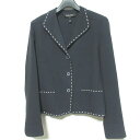 【中古】美品 ESCADA エスカーダ ステッチデザイン シングルジャケット 36 ブラック レディース Luxs ブランド古着のリュクス(4)