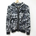 【中古】美品 lucien pellat-finet ルシアンペラフィネ スカル カモフラ カシミアブレンド リバーシブル ニットパーカー S グレー×ブラック レディース Luxs ブランド古着のリュクス(4)