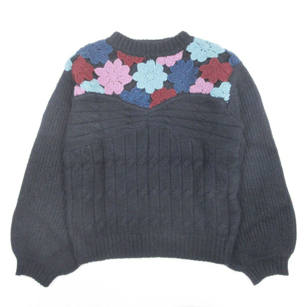 【中古】美品 20AW GRACE CONTINENTAL グレースコンチネンタル フラワーケーブル ニット セーター アン..