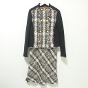 【中古】美品 TORY BURCH トリーバーチ ツイード ジャケット ドレス ワンピース セットアップ アンサンブル 2点セット 2 ブラック レディース L...